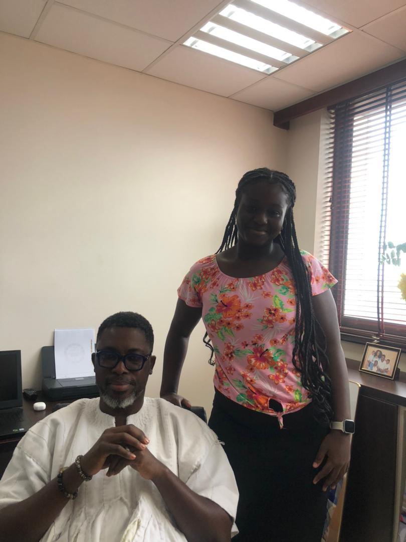 Abigail meeting Honourable Kwame Asare Obeng